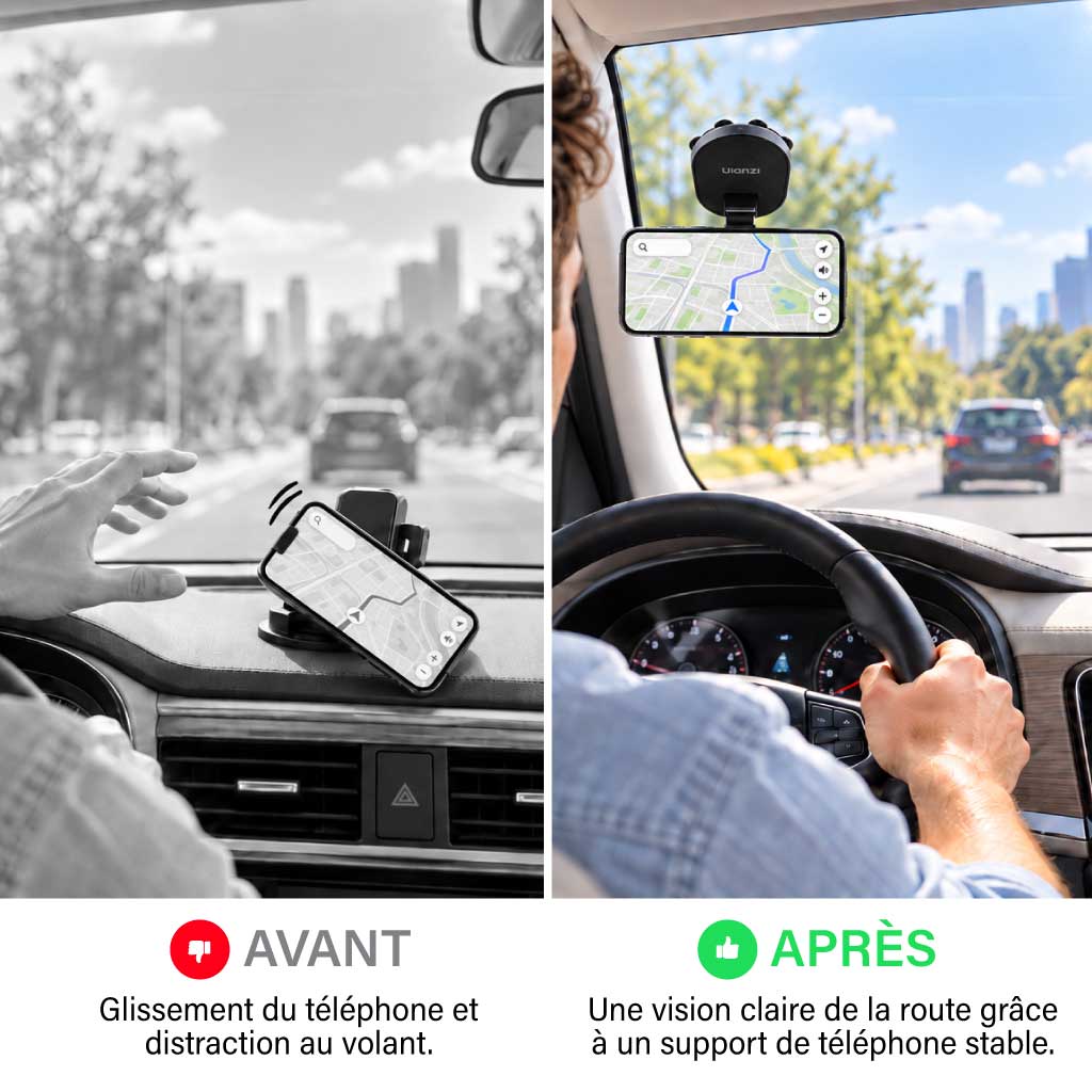 MagFold 360 – Support Téléphone Magnétique à Ventouse Pliable