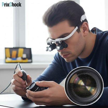 Lunettes Loupe Professionnelles à LED – Vision Précise pour Travaux de Détail
