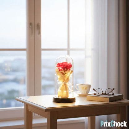 Rose Éternelle sous Cloche LED – Un Cadeau Magique & Intemporel