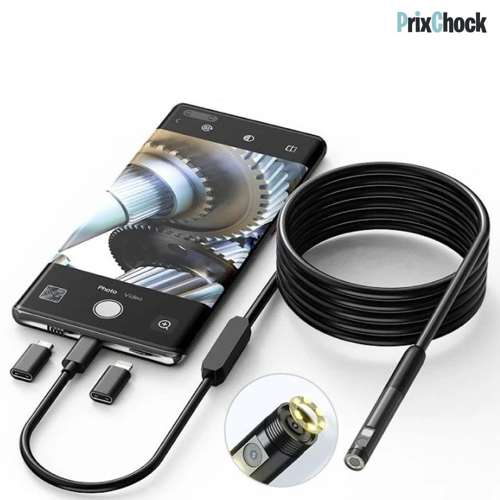 Caméra Endoscopique HD – Inspection Flexible avec LED