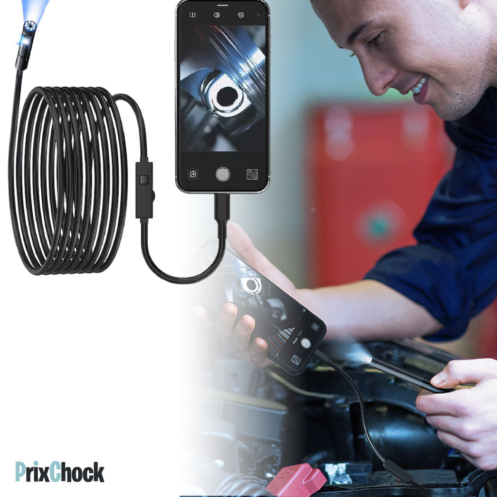 Caméra Endoscopique HD – Inspection Flexible avec LED