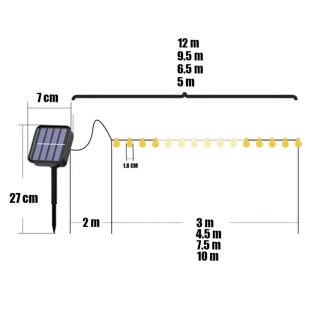 Guirlande Lumineuse À 30 Led Avec Chargeur Solaire