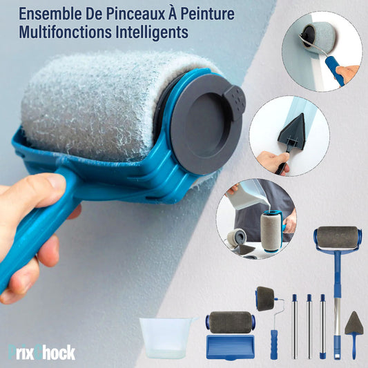 Ensemble de Rouleau de Peinture anti goutte Rechargeable avec Réservoir Et Manche Extensible