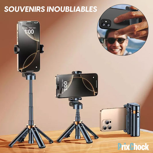 Perche à Selfie & Trépied Bluetooth – Contrôle Total et Photos Parfaites