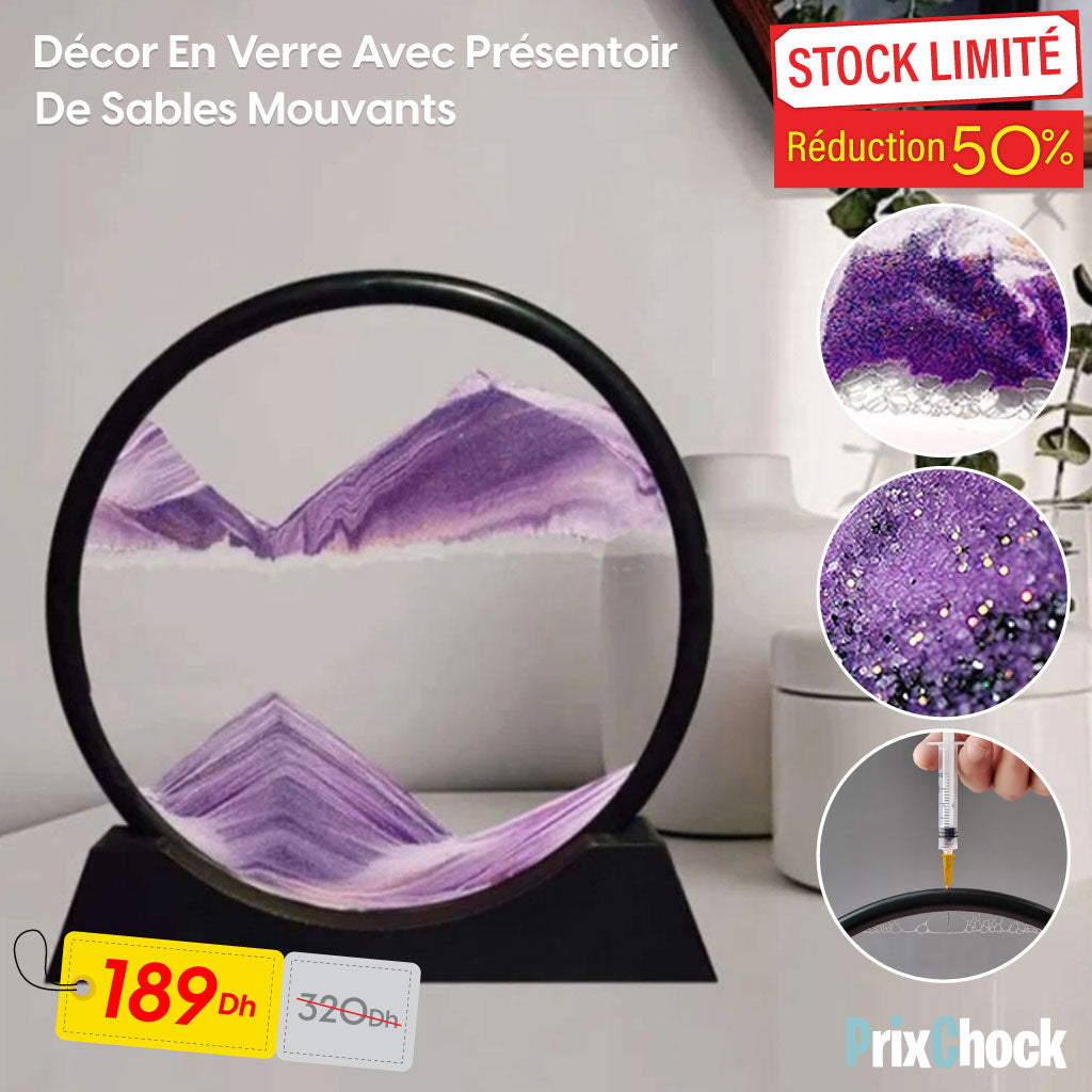 Décor En Verre Avec Sables Mouvants – Un Équilibre Parfait Entre Art Et Sérénité