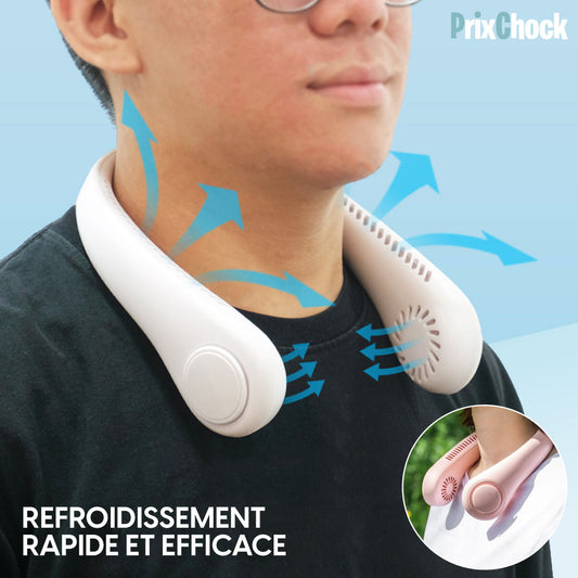 Mini Ventilateur USB Rechargeable pour le Cou – Fraîcheur Ajustable à 360° Où Que Vous Alliez !