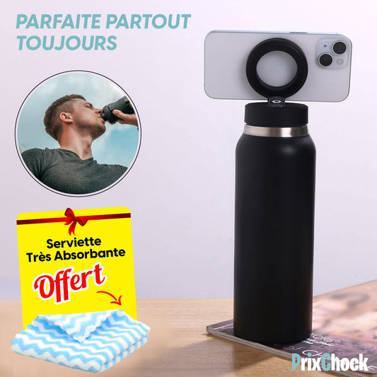 Bouteille Isotherme avec Support Téléphone