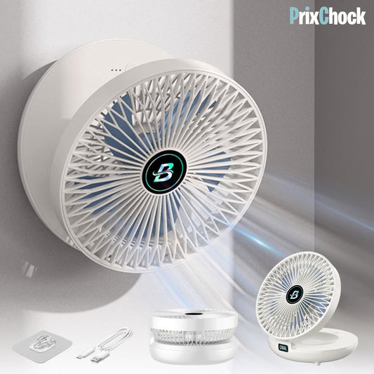 Ventilateur Sans Fil Pliable à Suspension – Fraîcheur Portable et Silencieuse Où Que Vous Soyez !