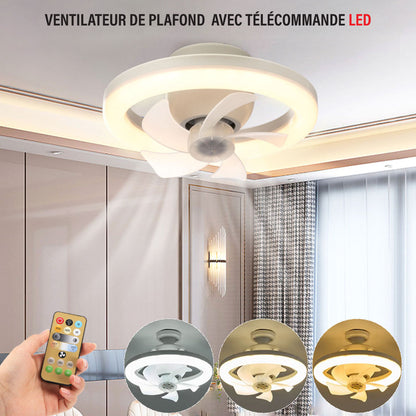 Ventilateur De Plafond À Lumière Led Avec Télécommande 3 Types De Lumière.