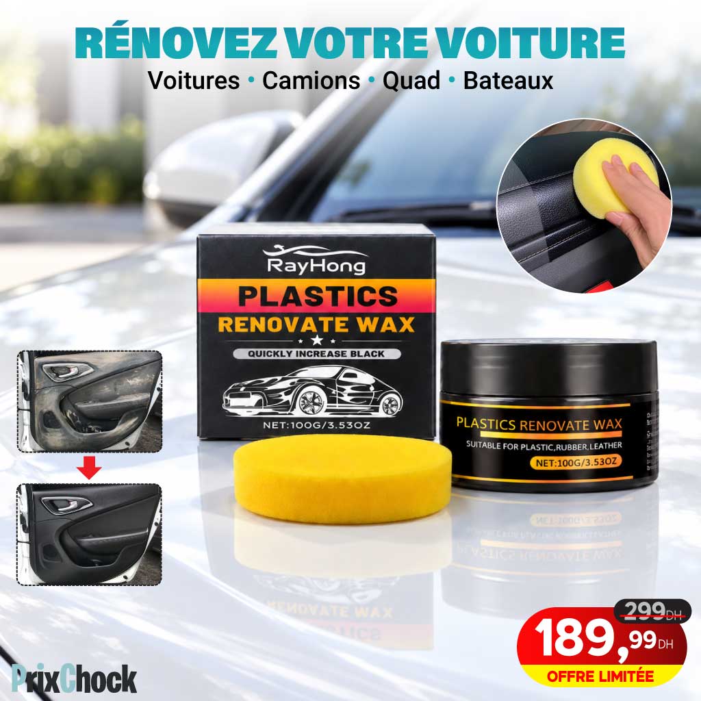 Cire Rénovatrice pour Plastiques Auto – RayHong 100 g