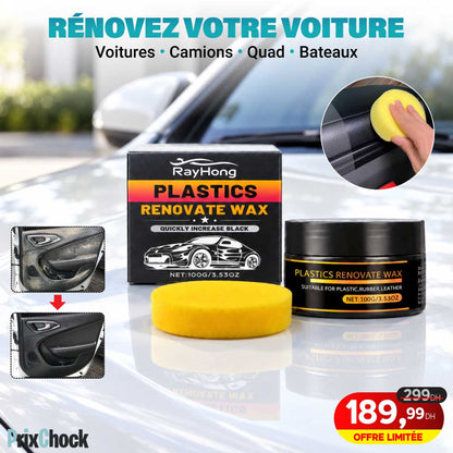 Cire Rénovatrice pour Plastiques Auto – RayHong 100 g