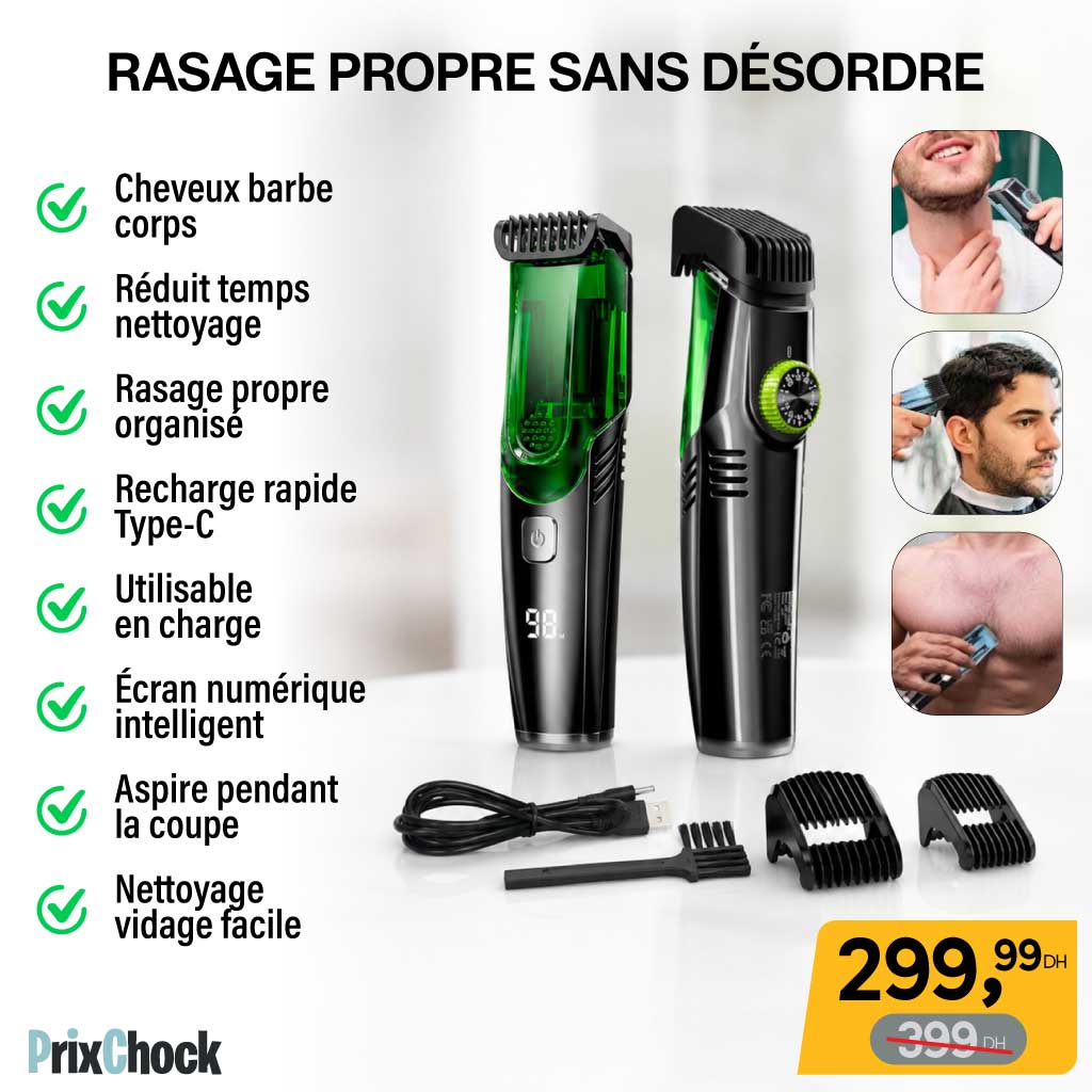 Tondeuse Rechargeable avec Aspirateur Intégré