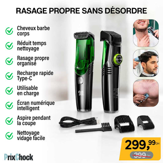 Tondeuse Rechargeable avec Aspirateur Intégré