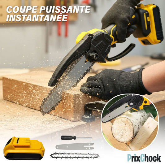 Mini Tronçonneuse Électrique Portable – Puissante, Compacte & Rechargeable