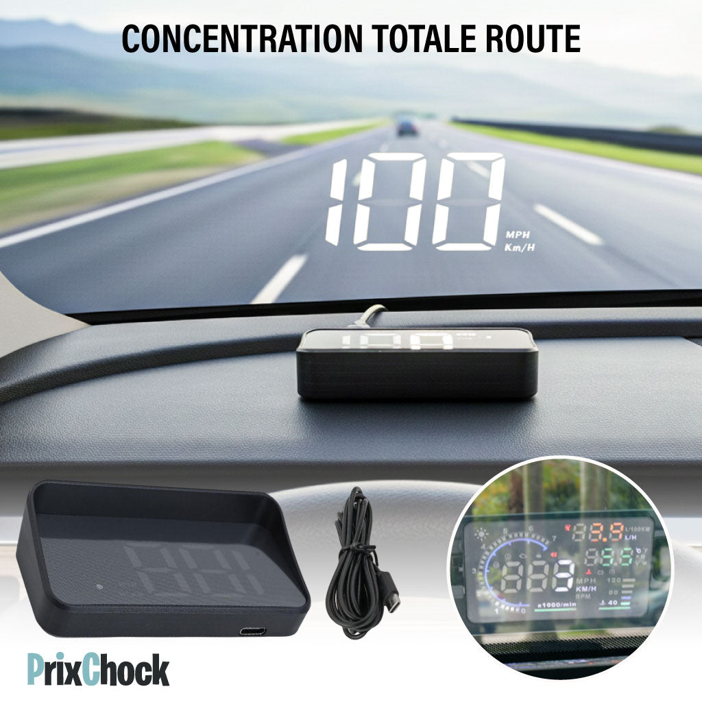 Afficheur Tête Haute HUD pour Voiture