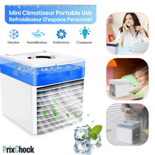 Mini Climatiseur Usb Portable Avec Ventilateur Pour Maison, Bureau Et Voiture.