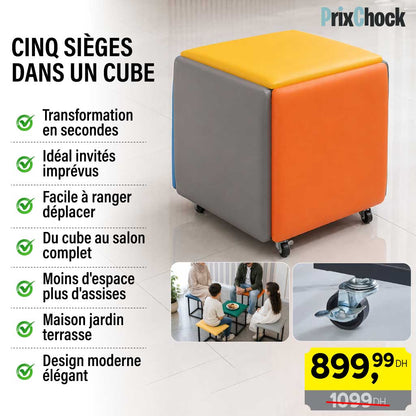 Pouf Cube Gigogne 5 en 1