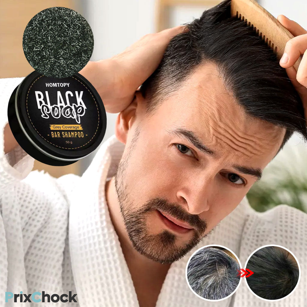 Shampoing savon anti-chute pour des cheveux plus forts et naturellement plus foncés.