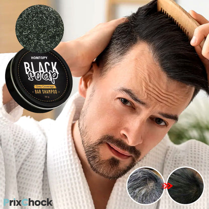 Shampoing savon anti-chute pour des cheveux plus forts et naturellement plus foncés.