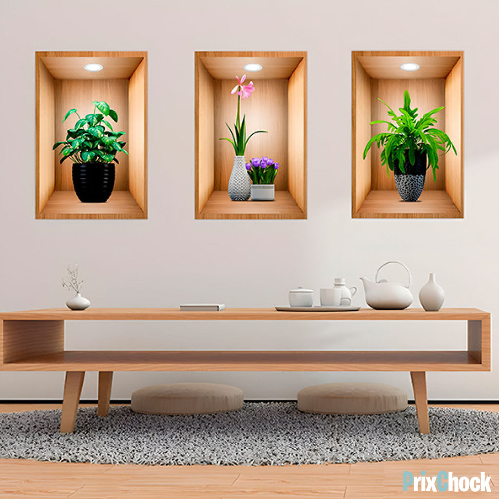 Stickers Muraux 3D Vase Et Fleurs Pour Une Décoration Florale D'intérieur