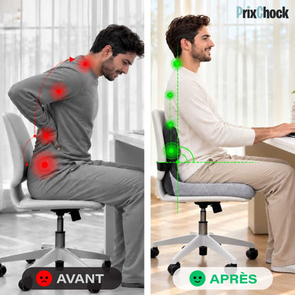 Coussin Confort 2-en-1 – Soutien Dos & Coccyx