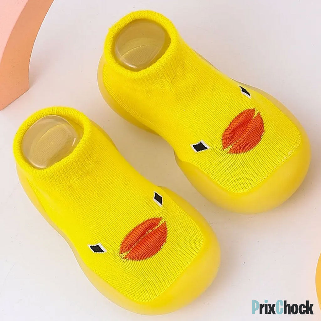 Chaussettes Bébé Antidérapantes Respirantes À Motif Canard Pour Des Premiers Pas Doux