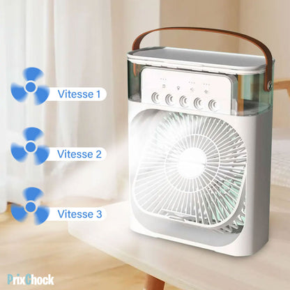 Mini Refroidisseur D’air Portable À Glaçons À 3 Vitesses avec LED intégré.