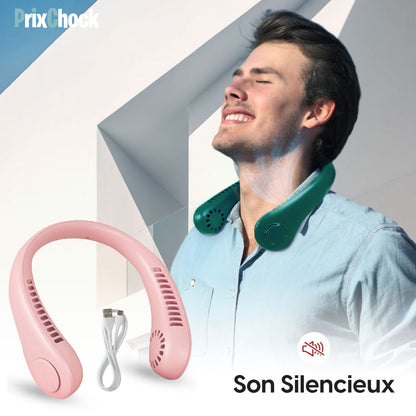 Mini Ventilateur USB Rechargeable pour le Cou – Fraîcheur Ajustable à 360° Où Que Vous Alliez !