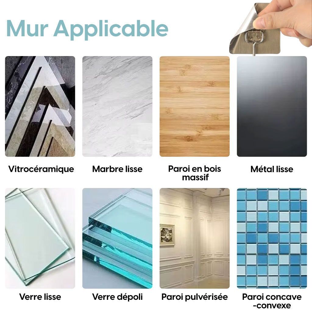 Crochets Muraux Adhésifs Ultra-Résistants – Fixation Sans Clous pour Cuisine, Salle de Bain & Bureau !