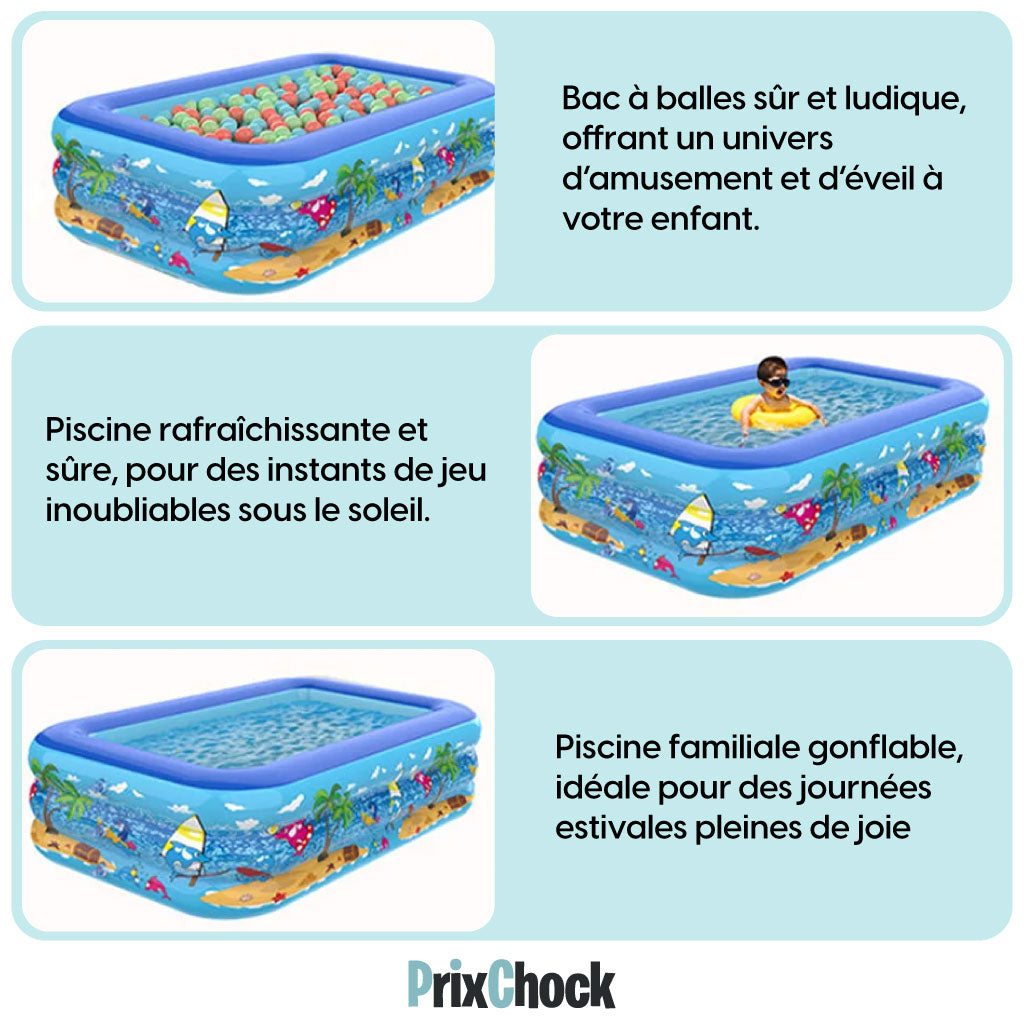 Piscine Gonflable pour Enfants avec Pompe Électrique – Montage Express & Amusement Assuré