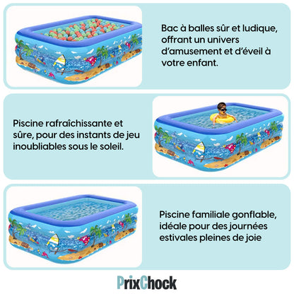 Piscine Gonflable pour Enfants avec Pompe Électrique – Montage Express & Amusement Assuré