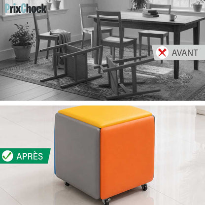 Pouf Cube Gigogne 5 en 1