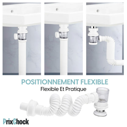 Siphon Flexible Universel – Évier & Lavabo