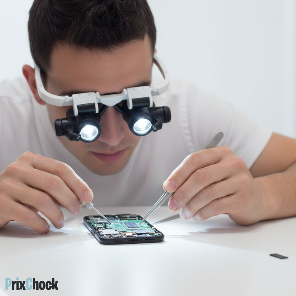 Lunettes Loupe Professionnelles à LED – Vision Précise pour Travaux de Détail