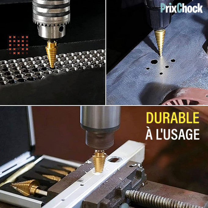 Mèches Perceuses De Forme Pyramide En Acier Titane Pour Perçage Professionnelle, 1 Ère Qualité.