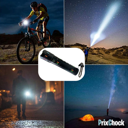 Lampe Torche Rechargeable - Haute Luminosité, 4 Modes, Zoomable, Type-c Usb Pour Urgences Et Camping