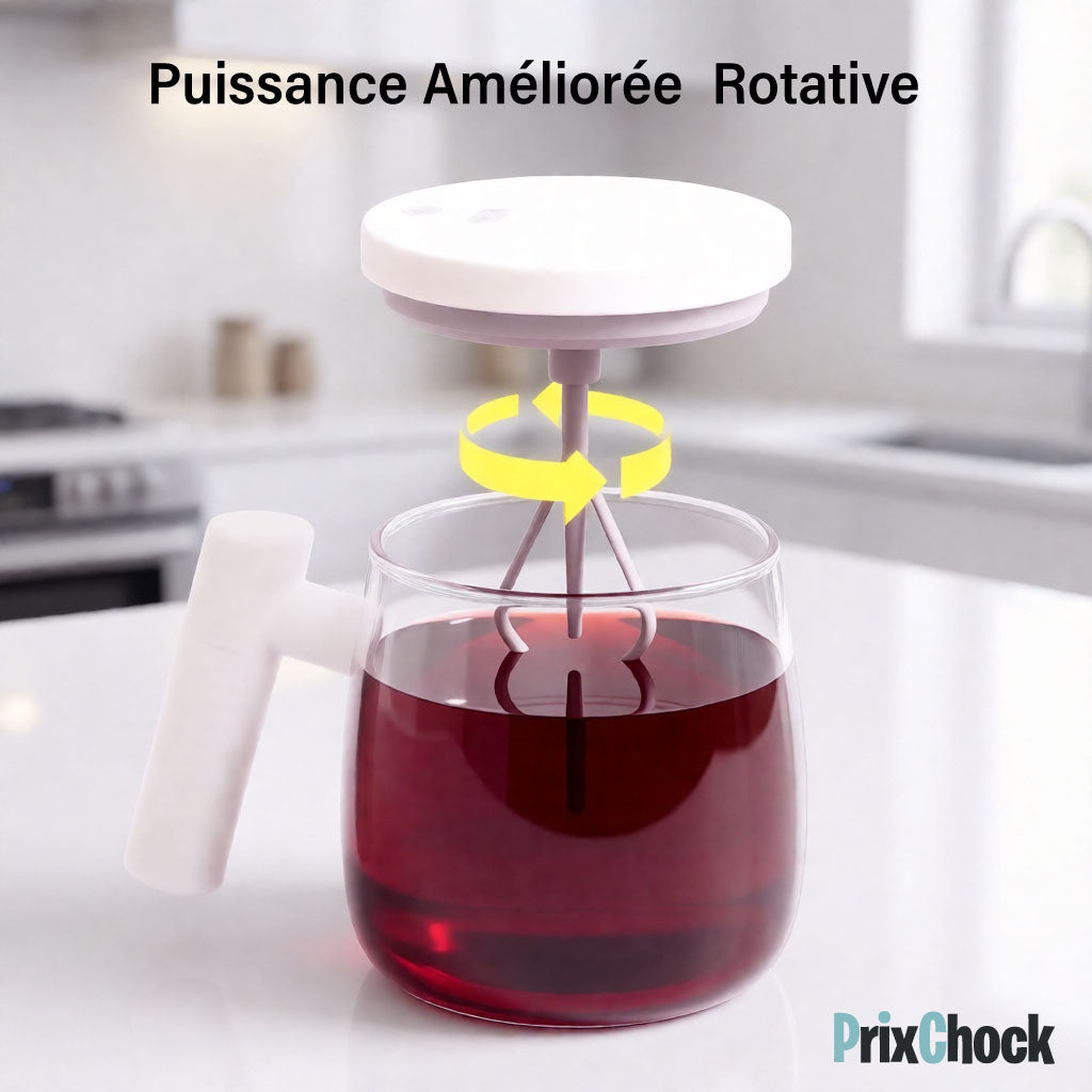 Verre Mélangeur Électrique Magnétique – Mélange Automatique Sans Cuillère