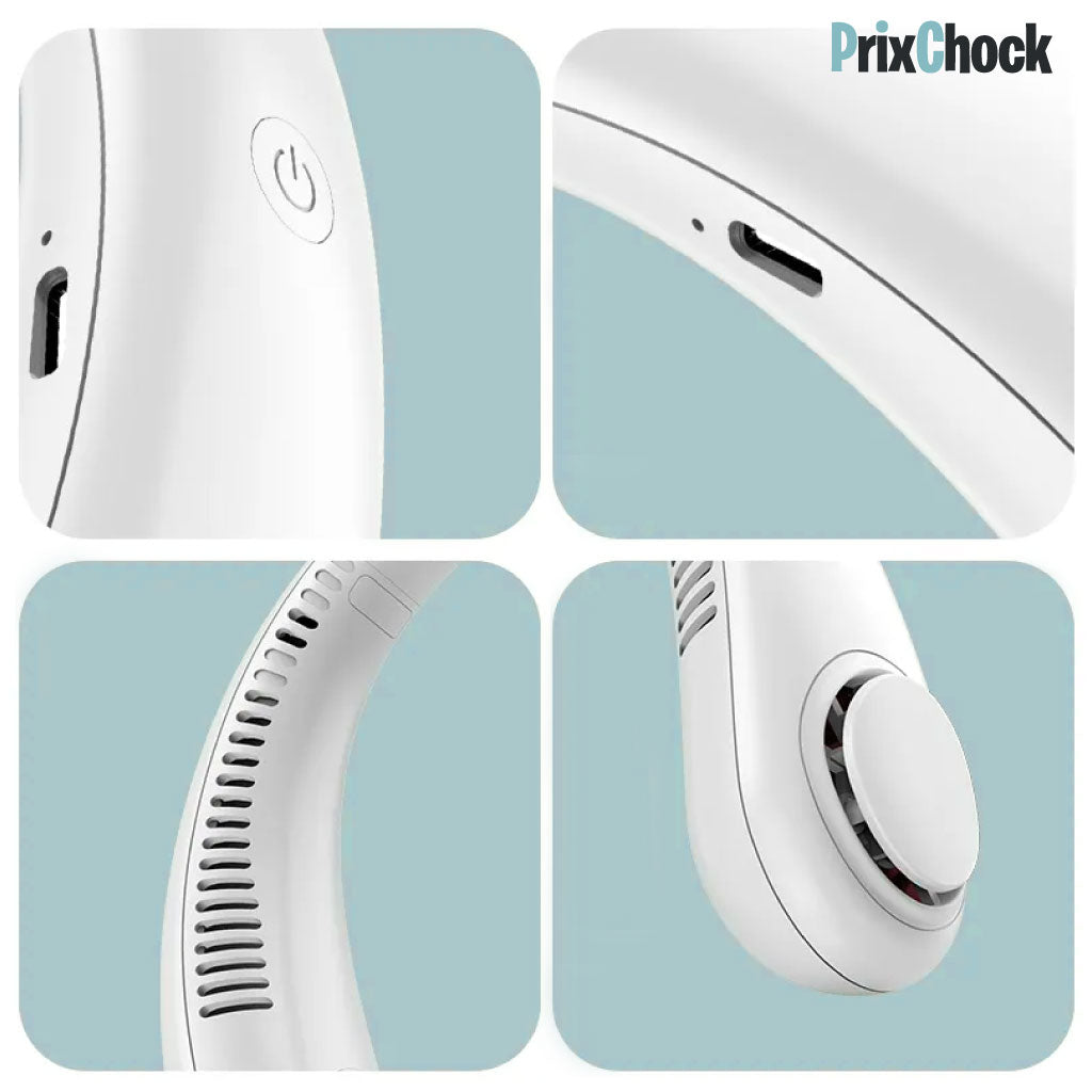 Mini Ventilateur USB Rechargeable pour le Cou – Fraîcheur Ajustable à 360° Où Que Vous Alliez !