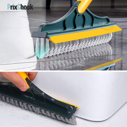 Brosse De Nettoyage 2 En 1 Avec Raclette En Caoutchouc Réglable En Forme De V Rotative À 120°