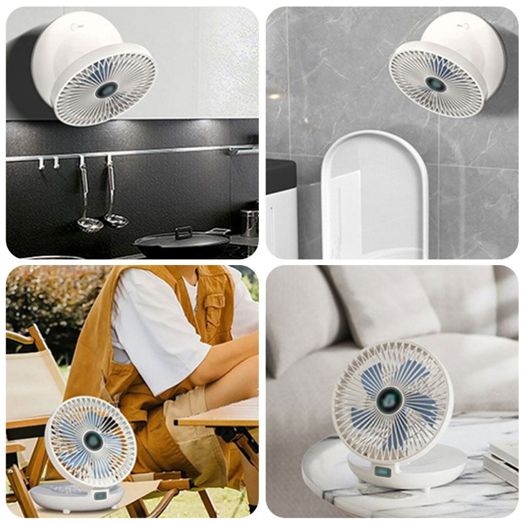 Ventilateur Sans Fil Pliable à Suspension – Fraîcheur Portable et Silencieuse Où Que Vous Soyez !