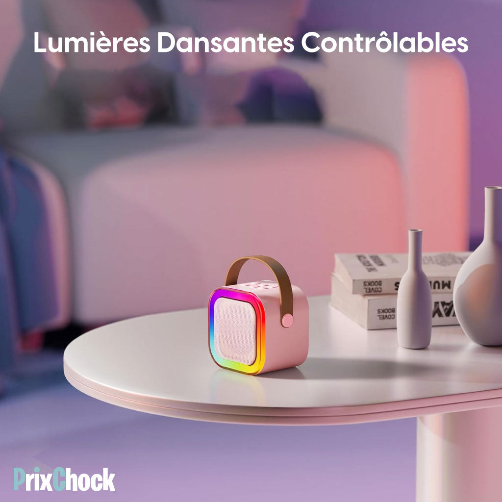 Karaoké Portable Sans Fil avec 2 Micros – L’Ambiance à Emporter Partout !