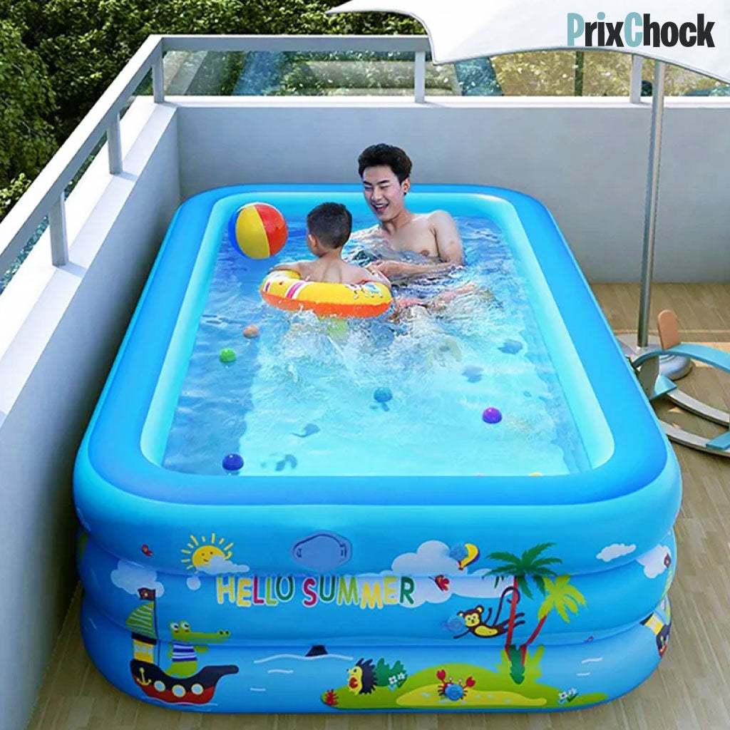 Piscine Gonflable pour Enfants avec Pompe Électrique – Montage Express & Amusement Assuré