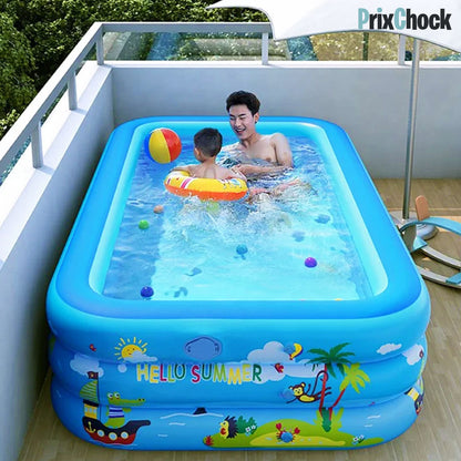 Piscine Gonflable pour Enfants avec Pompe Électrique – Montage Express & Amusement Assuré
