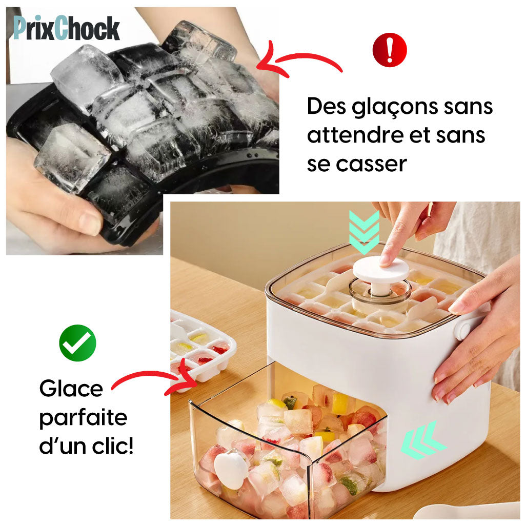 Boîte de Fabrication de Glaçons – Double Couche & Démoulage Facile