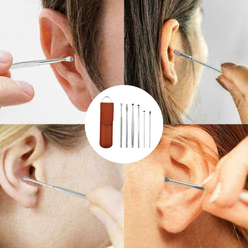 Ensemble De Nettoyeur De Cire D'oreille En Acier Inoxydable 360 °