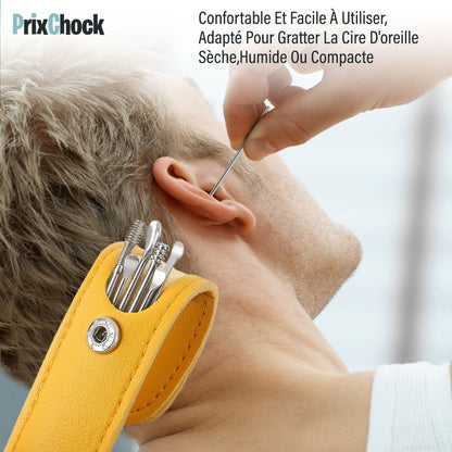 Ensemble De Nettoyeur De Cire D'oreille En Acier Inoxydable 360 °