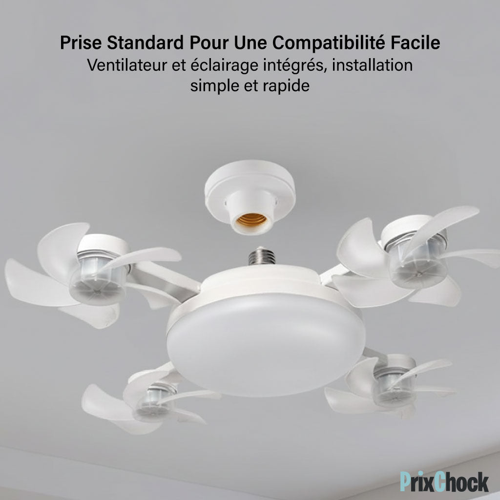 Lampe LED avec Ventilateur Pliable Télécommandée