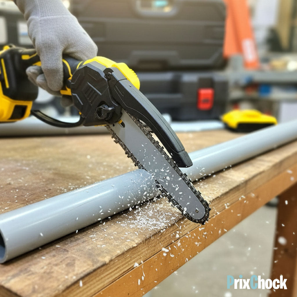 Mini Tronçonneuse Électrique Portable – Puissante, Compacte & Rechargeable