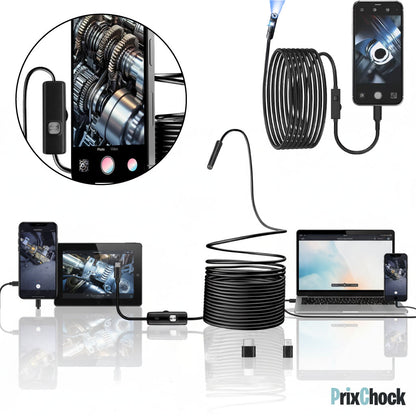 Caméra Endoscopique HD – Inspection Flexible avec LED