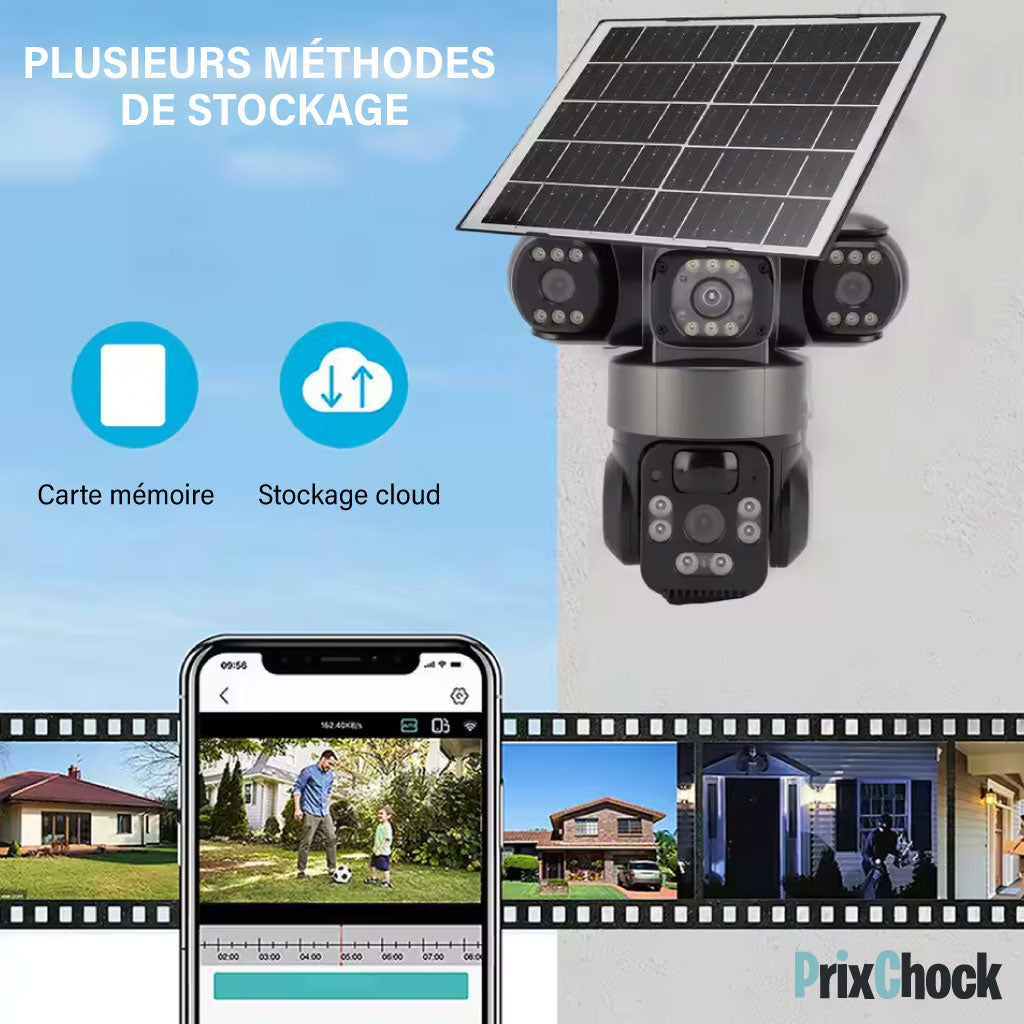 Caméra Solaire Extérieure 6K – Multi Objectif